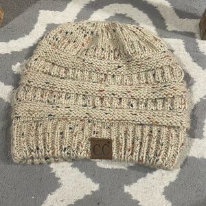 CC Knit Beanie with Speckled Design Women's